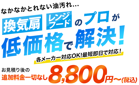 なかなかとれない油汚れ 換気扇のプロが低価格で解決!