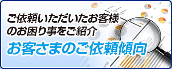 お客さまのご依頼傾向。ご依頼いただいたお客様のお困り事をご紹介